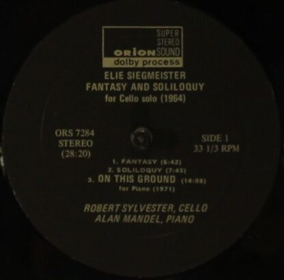 Orion ORS 7284 - Elie Siegmeister - New Music Of Elie Siegmeiste - Image 3