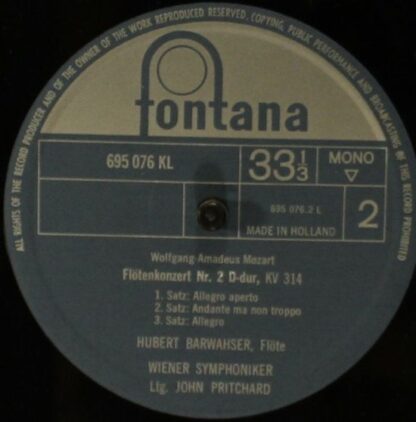 Fontana 695 076 KL - Wolfgang Amadeus Mozart, Hubert Barwahser, - Image 3