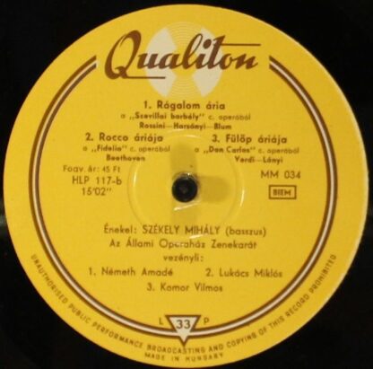 MHV HLP.117 - Mihály Székely - Ozmin / Leporello / Bazilio / Roc - Image 4