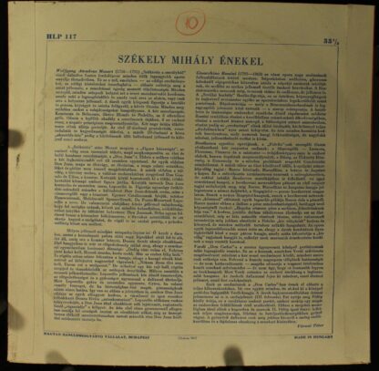 MHV HLP.117 - Mihály Székely - Ozmin / Leporello / Bazilio / Roc - Image 2