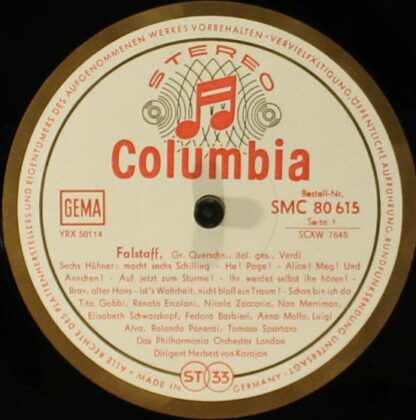 Columbia STC 80615 - Giuseppe Verdi, Herbert von Karajan, Philha - Image 3