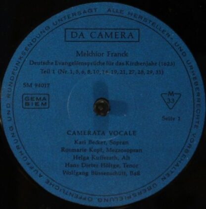 Da Camera SM 94017 - Melchior Franck, Camerata Vocale - Evangeli - Image 4