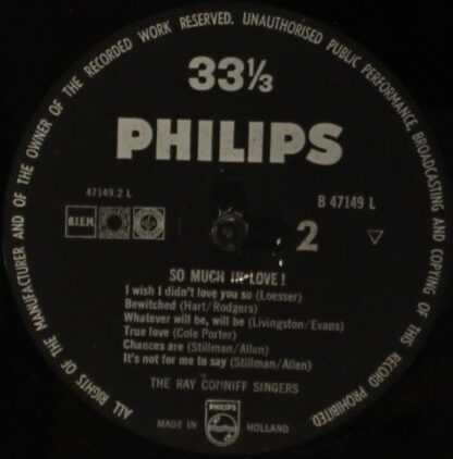 Philips B 47149 L - Ray Conniff And The Singers - So Much In Lov - Image 4