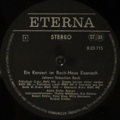 Eterna 8 25 715 - Johann Sebastian Bach - Konzert Im Bach-Haus E - Image 4