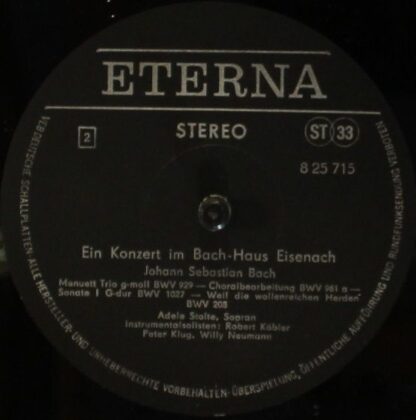 Eterna 8 25 715 - Johann Sebastian Bach - Konzert Im Bach-Haus E - Image 3