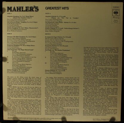 CBS Harmony S 30044 - Gustav Mahler - Mahler's Greatest Hits - Image 2