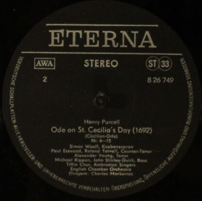 Eterna 8 26 749 - Henry Purcell, Tiffin Boys' Choir, The Ambrosi - Image 3