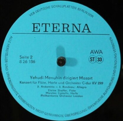 Eterna 8 26 186 - Yehudi Menuhin, Wolfgang Amadeus Mozart - Menu - Image 4
