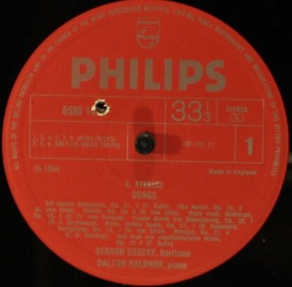Philips 6580 143 - Richard Strauss, Gérard Souzay, Dalton Baldwi - Image 4