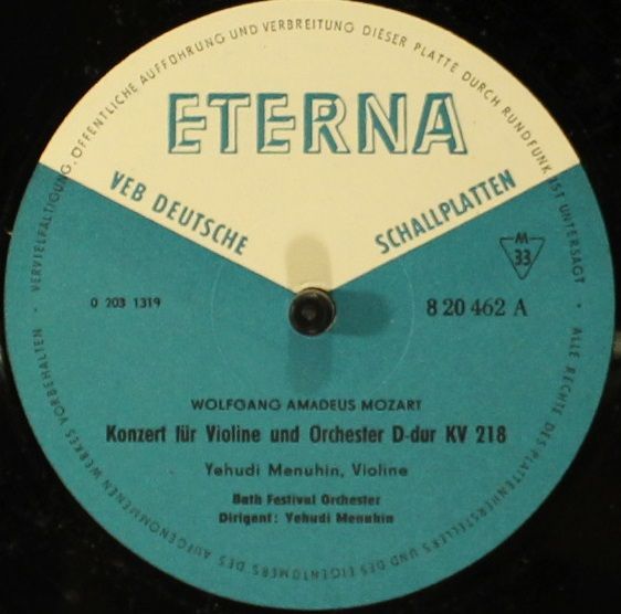 Eterna 8 20 462 - Wolfgang Amadeus Mozart, Yehudi Menuhin, Bath - Image 3