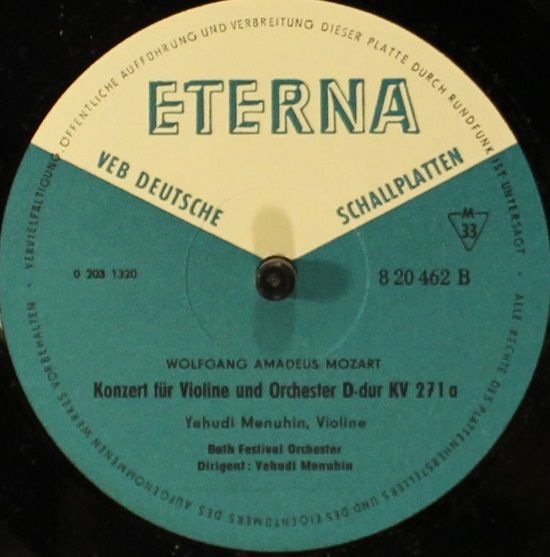 Eterna 8 20 462 - Wolfgang Amadeus Mozart, Yehudi Menuhin, Bath - Image 4