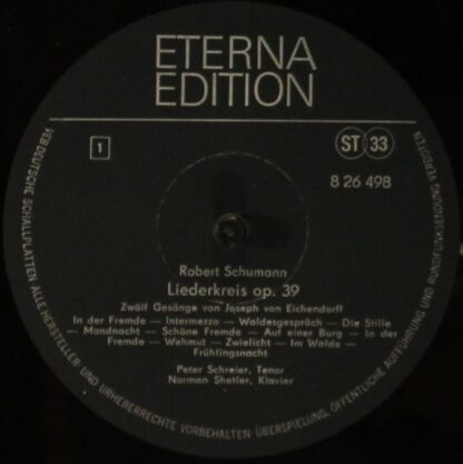 Eterna 8 26 498 - Robert Schumann, Peter Schreier, Norman Shetle - Image 3