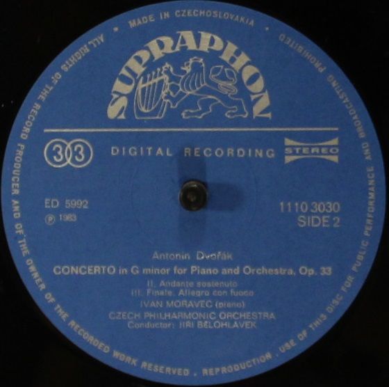 Supraphon 1110 3030 - Antonín Dvořák, Ivan Moravec, The Czech Ph - Image 4