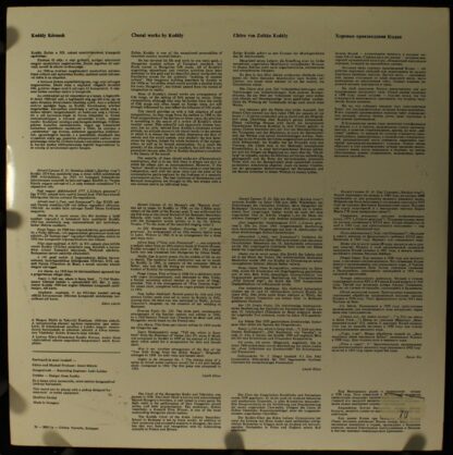 Qualiton SLPX 1259 - Zoltán Kodály, "Kodály Zoltán" Chorus Of Th - Image 5