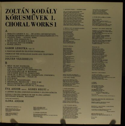 Qualiton SLPX 1259 - Zoltán Kodály, "Kodály Zoltán" Chorus Of Th - Image 2