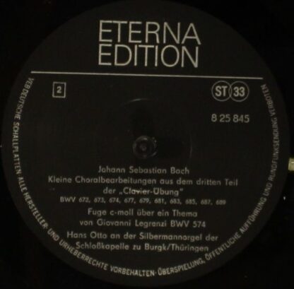 Eterna 8 25 845 - Johann Sebastian Bach, Hans Otto - Orgelwerke - Image 4