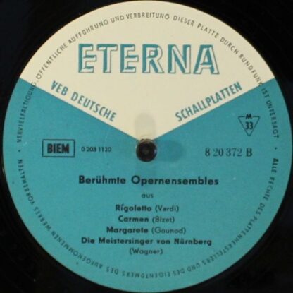 Eterna 8 20 372 - Various - Berühmte Opern Ensembles - Image 3