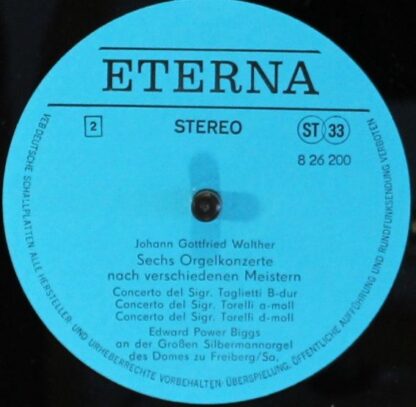 Eterna 8 26 200 - Johann Gottfried Walther, E. Power Biggs - Sec - Image 4