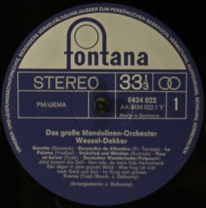 Fontana Spezial 6434 022 - Wessel Dekker And His Mandolinata-Orc - Image 4