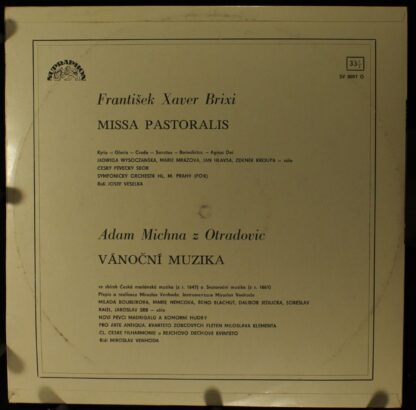Supraphon SV 8097 - František Xaver Brixi, Adam Václav Michna z - Image 2