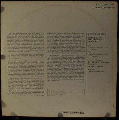 Trianon 2C 045-12172 - Camille Saint-Saëns, André Cluytens, Orch - Image 2
