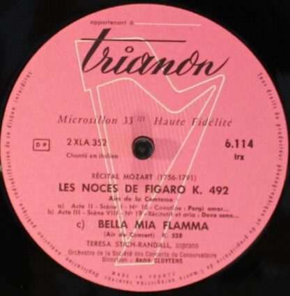 Trianon trx 6114 - Teresa Stich-Randall, Orchestre De La Société - Image 3