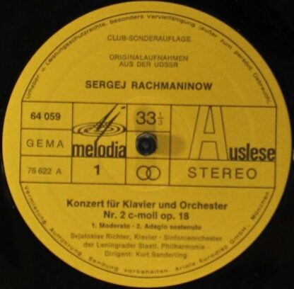 Eurodisc 64059 - Sergei Vasilyevich Rachmaninoff, Sergei Prokofi - Image 3