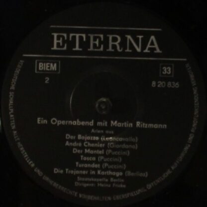 Eterna 8 20 836 - Martin Ritzmann, Staatskapelle Berlin, Heinz F - Image 4
