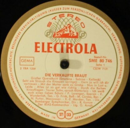 Die Stimme Seines Herrn SME 80 746 - Bedřich Smetana, Pilar Lore - Image 3