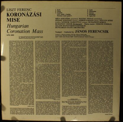 Hungaroton SLPX 1055 - Franz Liszt, Szecsődy Irén, Tiszay Magda, - Image 2