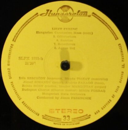 Hungaroton SLPX 1055 - Franz Liszt, Szecsődy Irén, Tiszay Magda, - Image 3