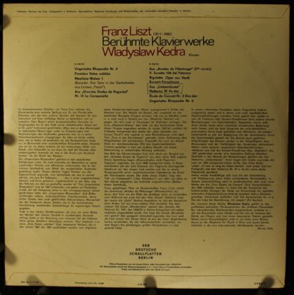 Eterna 8 20 554 - Franz Liszt, Władysław Kędra - Berühmte Klavie - Image 2