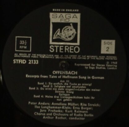 Saga Fid STFID 2133 - Jacques Offenbach, Peter Anders (2), Rita - Image 3