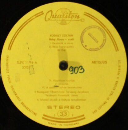 Qualiton SLPX 1194 - Zoltán Kodály, The Budapest Philharmonic Or - Image 3