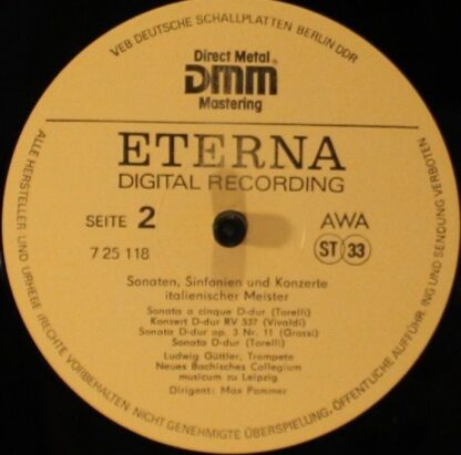Eterna 7 25 118 - Ludwig Güttler - Sonaten, Sinfonien Und Konzer - Image 4