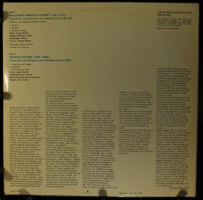 Eterna 8 25 869 - Wolfgang Amadeus Mozart, Francis Poulenc, Juli - Image 2