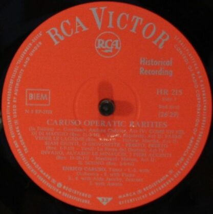 RCA Victor Red Seal HR 215 - Enrico Caruso - Operatic Rarities - Image 4