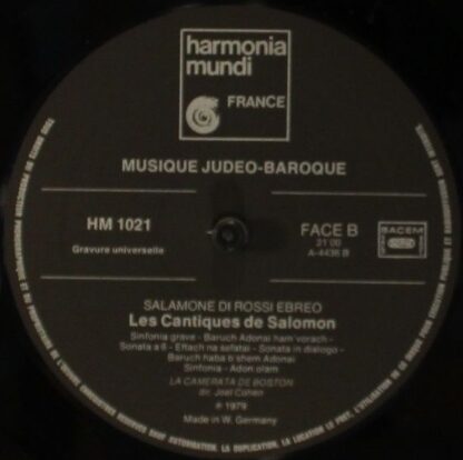 harmonia mundi France HM 1021 - Salomone Rossi, Louis Saladin, C - Image 6