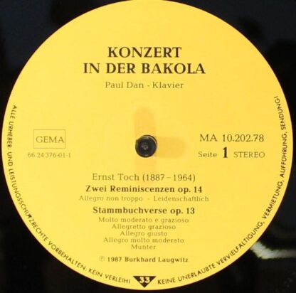Konzert In Der Bakola MA 10.202.78 - Ernst Toch - Klavierstücke - Image 3
