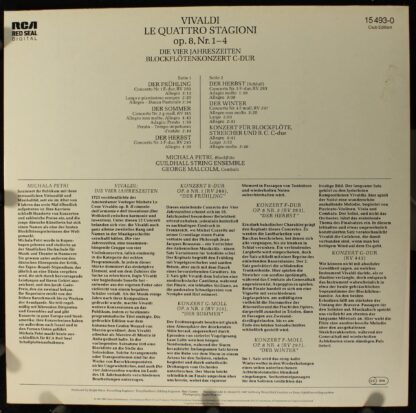 RCA Victor Red Seal 15493-0 - Michala Petri - Vivaldi - Le Quatt - Image 2