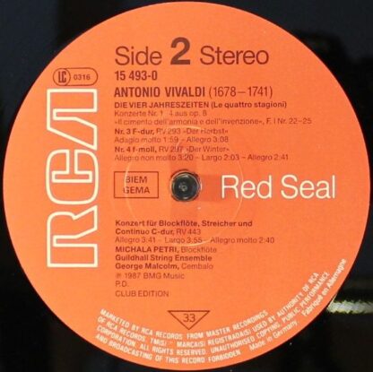 RCA Victor Red Seal 15493-0 - Michala Petri - Vivaldi - Le Quatt - Image 4