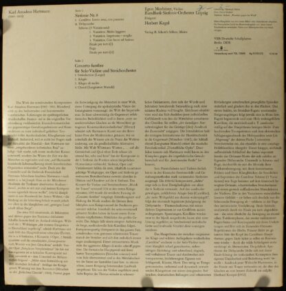 Eterna 8 26 279 - Karl Amadeus Hartmann, Egon Morbitzer, Rundfun - Image 2