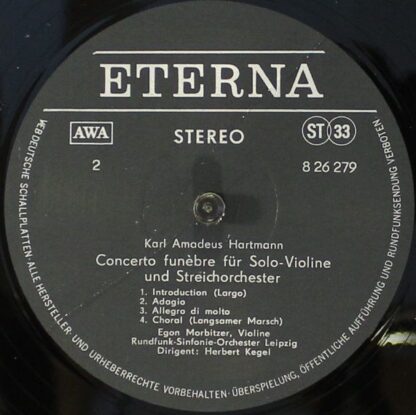 Eterna 8 26 279 - Karl Amadeus Hartmann, Egon Morbitzer, Rundfun - Image 3