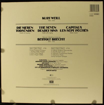 His Master's Voice Digital 1C 067-07-698 T - Kurt Weill, Bertolt - Image 2