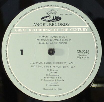 Angel Records GR-2248 - Busch Chamber Players, Johann Sebastian - Image 3