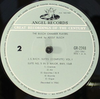 Angel Records GR-2248 - Busch Chamber Players, Johann Sebastian - Image 4