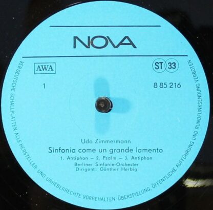Nova 8 85 216 - Udo Zimmermann - Sinfonia Come Un Grande Lamento - Image 3