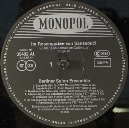 Monopol Records (2) 35402 AL - Berliner Salon Ensemble - Im Rose - Image 3