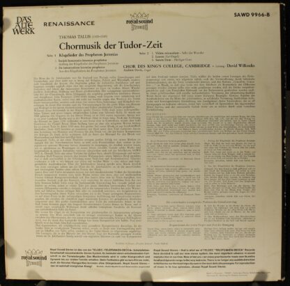 DECCA SAWD 9966-B - Thomas Tallis - Chormusik Der Tudorzeit - Image 2