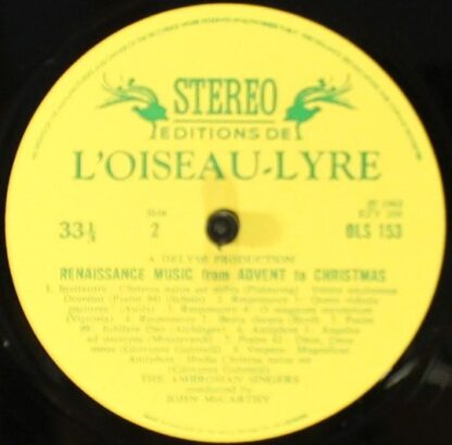 L'Oiseau-Lyre OLS 153 - The Ambrosian Singers - Renaissance Musi - Image 3
